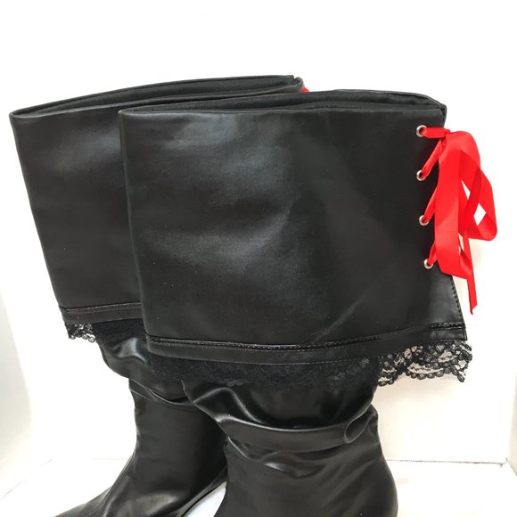 Pirate Buccaneer Mid Heel Knee High Costume Boots by Ellie EUC - Picture 3 of 13